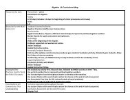 Algebra I A Curriculum Map - Claremore Public Schools