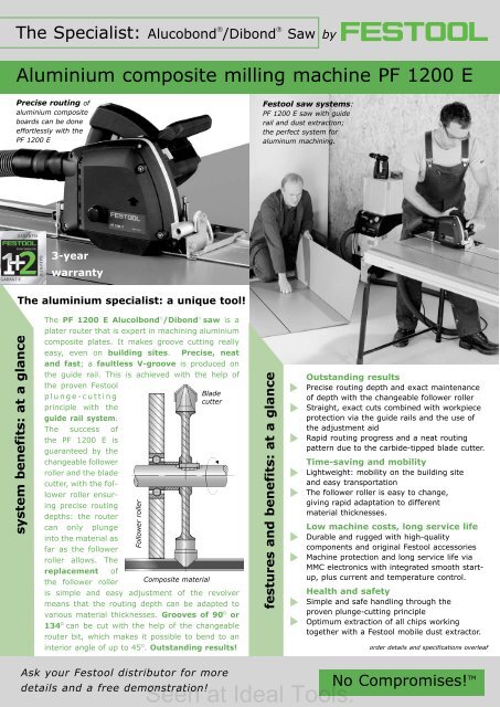 Festool FLIER ALUCOBOND SAW 2005 brochure - Ideal Tools