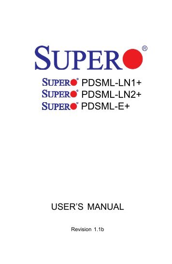 PDSML-LN1+ PDSML-LN2+ PDSML-E+ - Supermicro