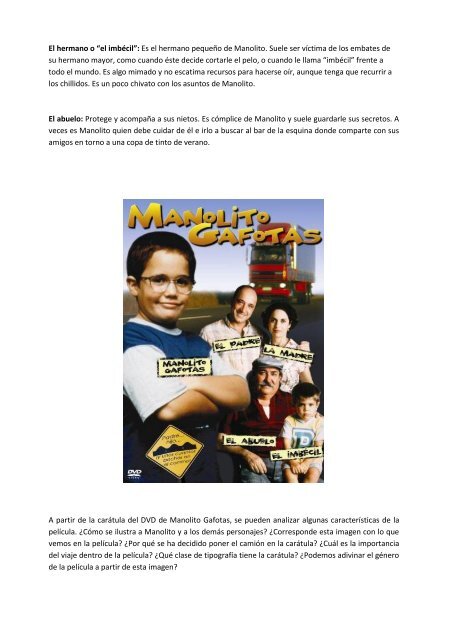 DOSSIER PEDAGÃGICO DE MANOLITO GAFOTAS (1998)