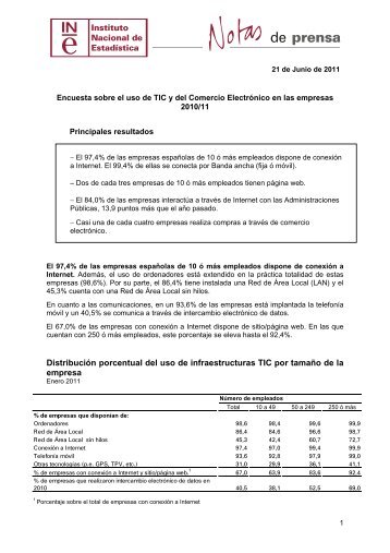 Encuesta sobre el uso de TIC y comercio electrÃ³nico en las empresas