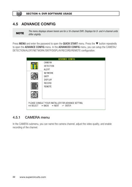 H.264 Network DVR User Manual - Supercircuits Inc.