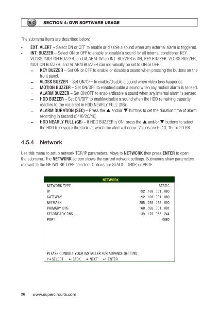 H.264 Network DVR User Manual - Supercircuits Inc.