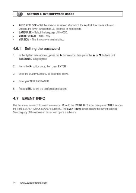 H.264 Network DVR User Manual - Supercircuits Inc.