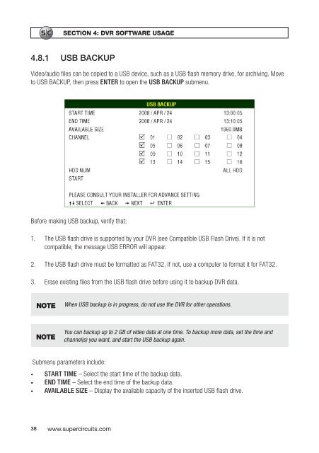 H.264 Network DVR User Manual - Supercircuits Inc.