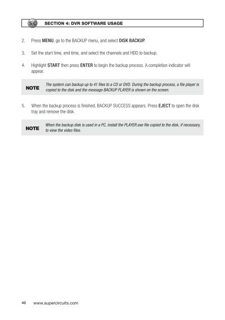 H.264 Network DVR User Manual - Supercircuits Inc.