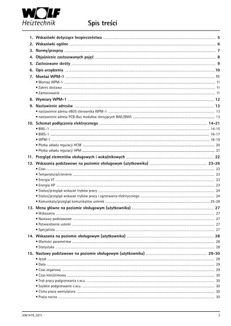 Instrukcja montażu i obsługi Sterownik pompy ciepła WPM-1 - Wolf