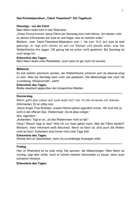 Juist Tagebuch Als Pdf Ulrike Rudolph Autorin