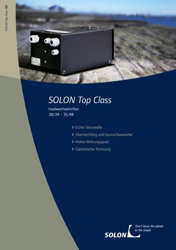 SOLON Top Class 30/24, 35/48 Inselwechselrichter