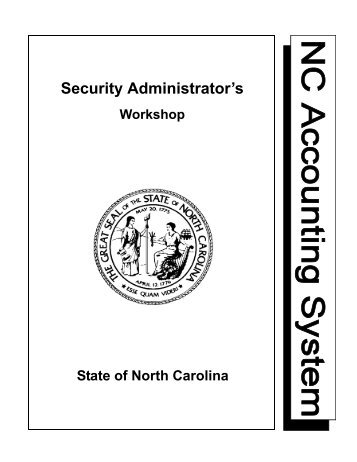 Security Administrator's - North Carolina Office of the State Controller