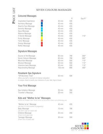 spa treatments price list 1.04.09-SPA RSK - The Rosebank