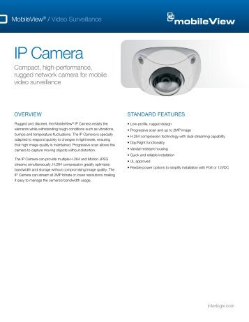 MobileView IP Camera Data Sheet - Interlogix