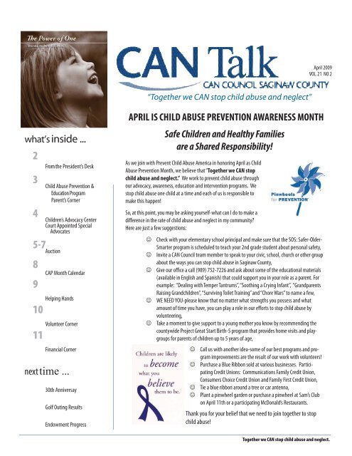April 09.indd - Child Abuse and Neglect Council of Saginaw County