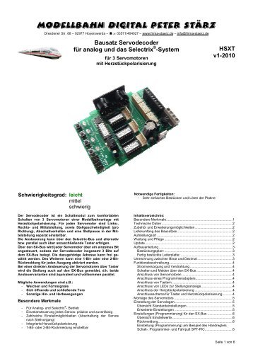 Anleitung StÃ¤rz Servodecoder