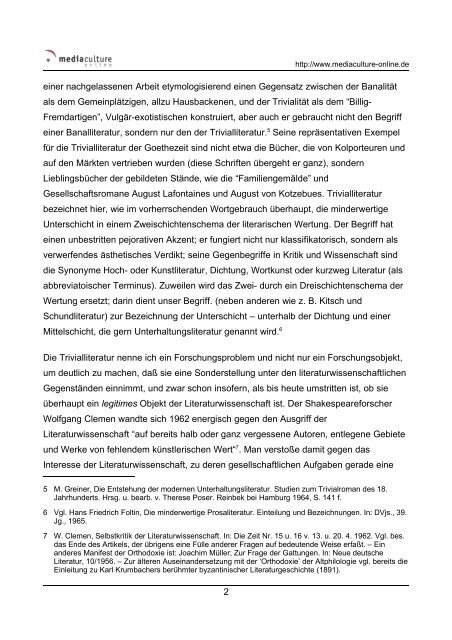 Trivialliteratur als Forschungsproblem1: Zur Kritik des deutschen ...