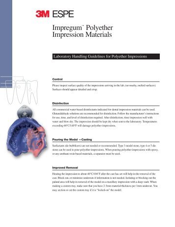 Lab Handling Guidelines for Polyether Impression Materials - 3M