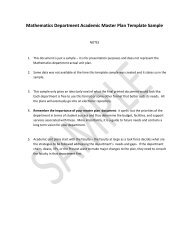 Mathematics Department Academic Master Plan Template Sample