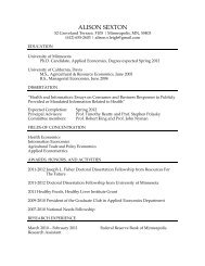 Alison Sexton CV 5.18.11 - Department of Applied Economics ...