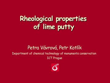 Rheological properties of lime putty of lime putty
