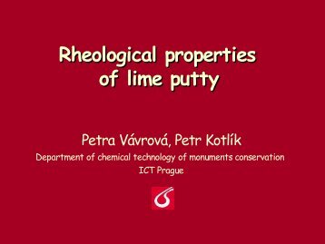 Rheological properties of lime putty of lime putty