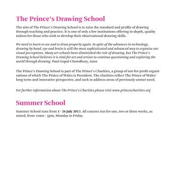 Summer School brochure - The Prince's Drawing School