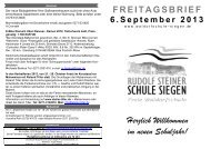 Freitagsbrief 06.09.2013 - Rudolf-Steiner-Schule Siegen Freie ...