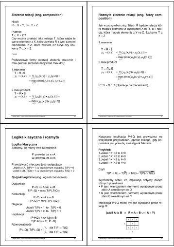 Relacje Logika Rozmyta Wnioskowanie Systemy