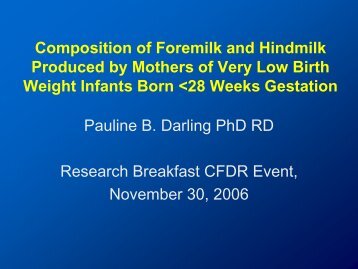 View Pauline Darling's presentation slides (pdf) - CFDR