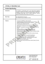 CTX720 V.1 WLAN Mini Card Product Specification - Creatix