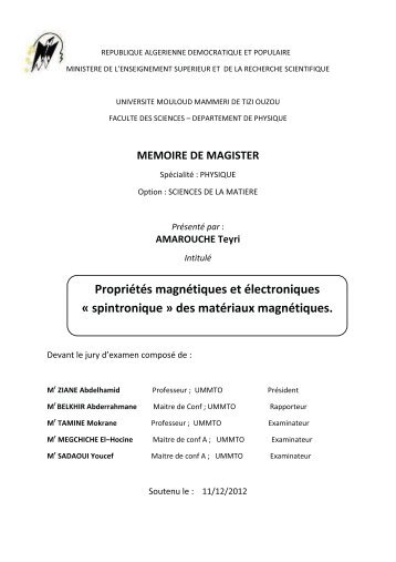 AMAROUCHE Teyri - UniversitÃ© Mouloud Mammeri de Tizi Ouzou