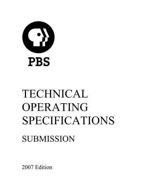 TECHNICAL OPERATING SPECIFICATIONS - PBS