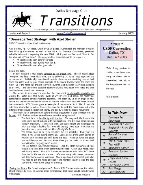 Newsletter Wizard - Dallas Dressage Club