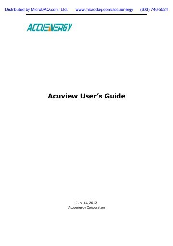 Acuview Software User Manual - MicroDAQ.com