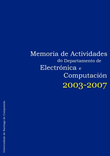 Memoria de actividades dos anos 2003-2007 (pdf) - Departamento ...