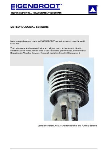 Catalogue Meteorological Sensors, English - Eigenbrodt Gmbh ...