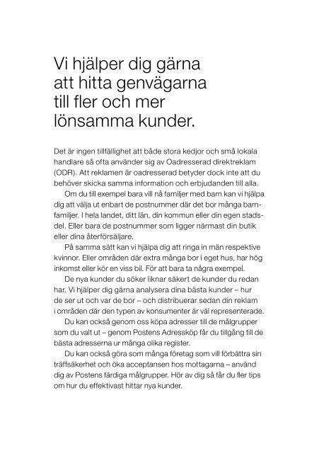 Konsten att effektivt och pricksäkert skaffa nya kunder. - Posten