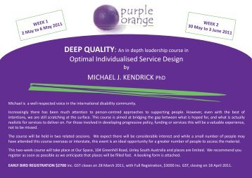 Optimal Individualised Service Design MICHAEL J. KENDRICK PhD