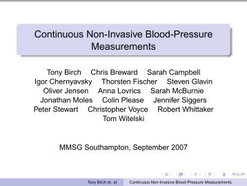 Continuous Non-Invasive Blood-Pressure Measurements