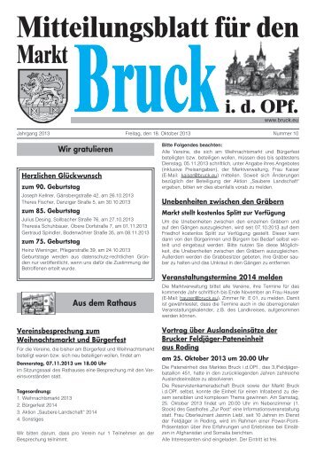 Wir gratulieren - Markt Bruck