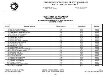 din galaÅ£i facultatea de mecanicÄ