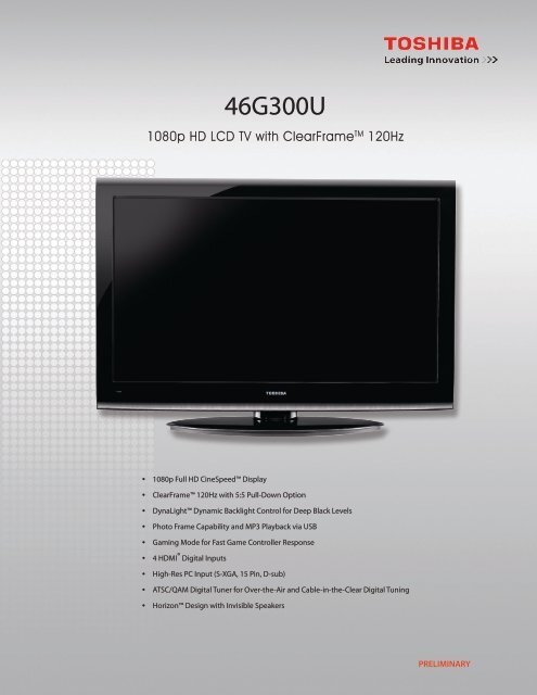 46G300U - Toshiba Display Systems