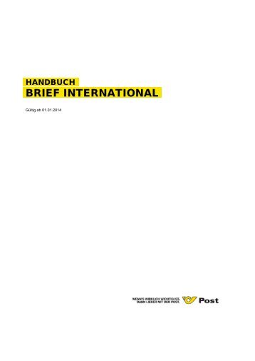 Handbuch Brief International - Österreichische Post AG