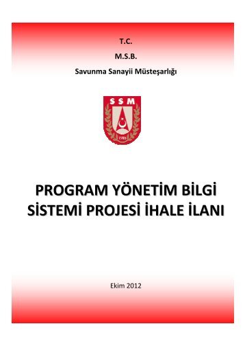 program yÃ¶netim bilgi sistemi projesi ihale ilanÄ± - Savunma Sanayii ...