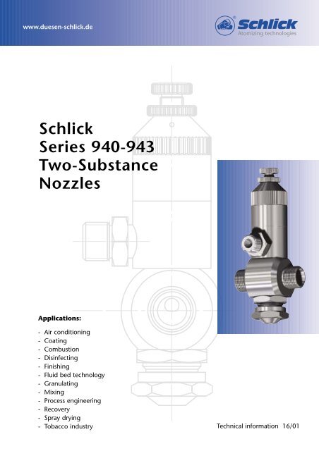 Schlick Series 940-943 Two-Substance Nozzles - DÃ¼sen-Schlick ...