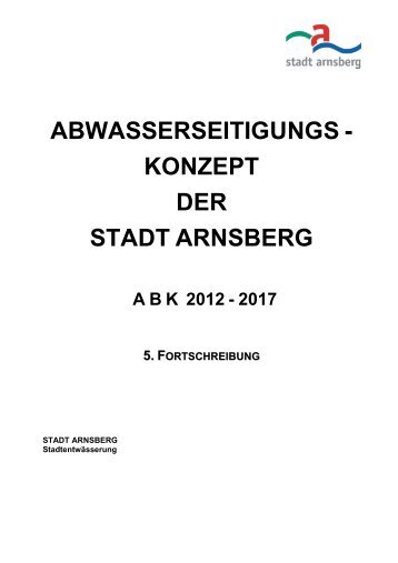 Abwasserbeseitigungskonzept - Stadtwerke Arnsberg