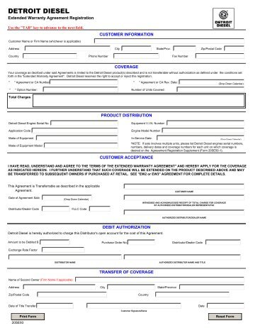 EW2 form - MTU Detroit Diesel Australia