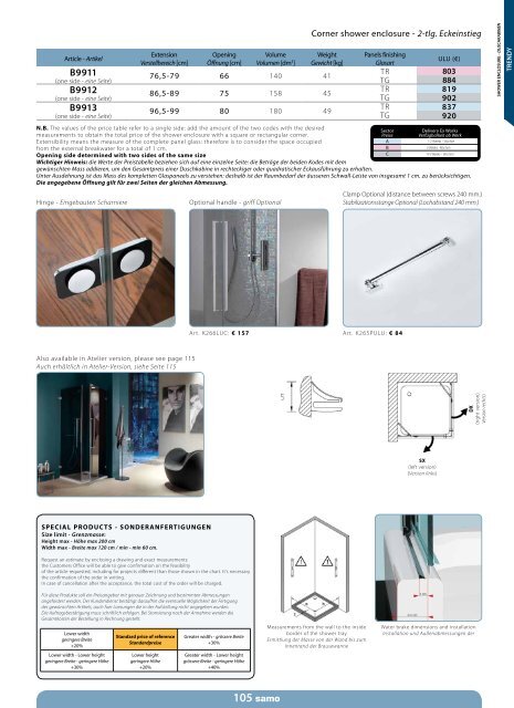 Samo Preisliste 2013 - Duschking