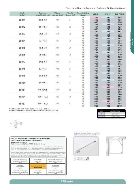 Samo Preisliste 2013 - Duschking