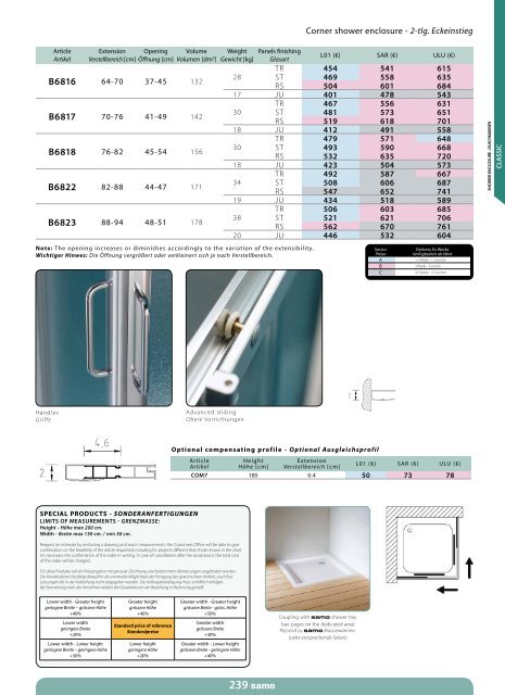 Samo Preisliste 2013 - Duschking