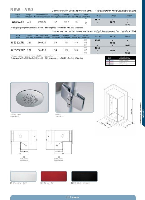 Samo Preisliste 2013 - Duschking